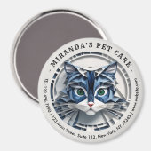 猫紙折り紙ペットケアグルーミング動物病院 マグネット (正面/裏面)