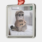 猫素晴らしのクリスマス装飾品 メタルオーナメント (左)