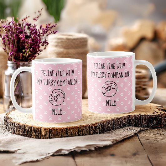 猫素晴らしの愛猫の名前と コーヒーマグカップ