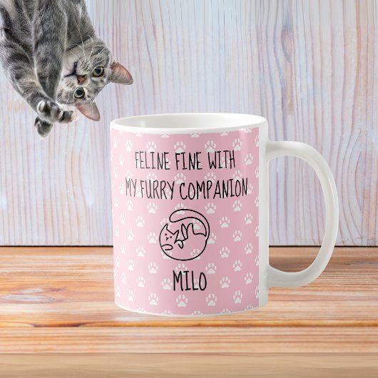 猫素晴らしの愛猫の名前と コーヒーマグカップ