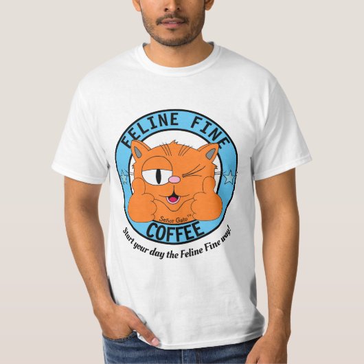 猫素晴らし喫茶漫画キャットセニョールGato™ Tシャツ (正面)