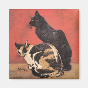 猫素晴らし美術絵画のby Theophile Steinlen マグネット