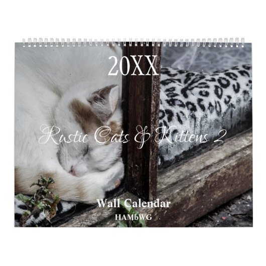 猫素朴と子猫2枚のウォールカレンダー – HAMbyWG カレンダー (カバー)