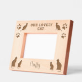 猫素朴の可愛い猫の脚本猫の名前 レーザー彫刻フレーム (左)