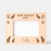猫素朴の可愛い猫の脚本猫の名前 レーザー彫刻フレーム (正面)