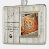 猫素朴記念写真引用文オーナメント シルバープレートフレームオーナメント (左)