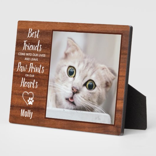 猫素朴記念撮影 フォトプラーク (側面)