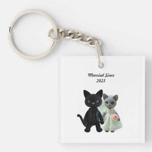 猫結婚した2025 キーホルダー (正面)
