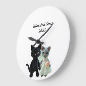 猫結婚した2025 ラージ壁時計 (傾斜)