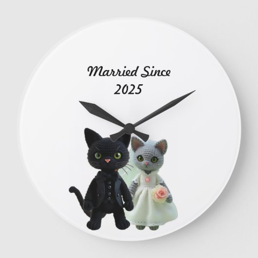 猫結婚した2025 ラージ壁時計 (正面)