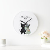 猫結婚した2025 ラージ壁時計 (ホーム)