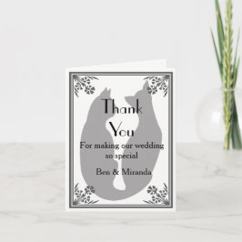 猫結婚のサンキューカードモダン猫 サンキューカード