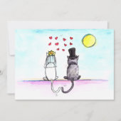 猫結婚の新郎新婦結婚式招待状 招待状 (正面)