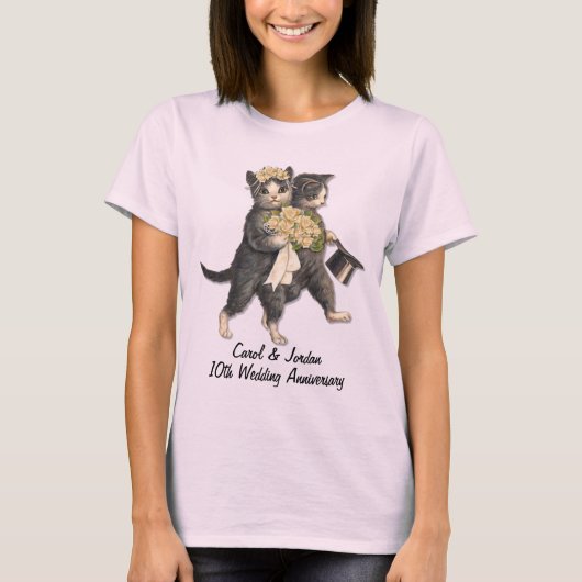 猫結婚の日カスタマイズ- Tシャツ (正面)