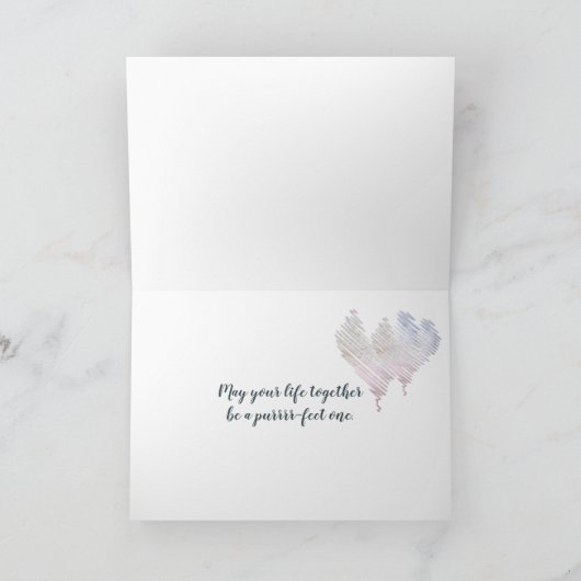 猫結婚の水彩 カード (内部)