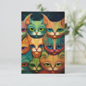 猫結婚の 出欠カード (スタンド正面)