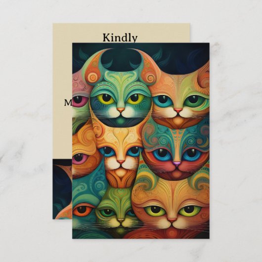 猫結婚の 出欠カード (正面/裏面)