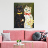 猫結婚の、結婚、花嫁、ルイ・ワイン キャンバスプリント (インサイチュ (リビング))