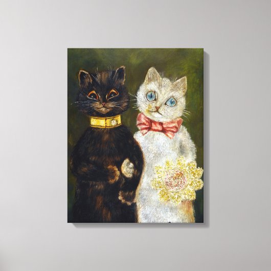 猫結婚の、結婚、花嫁、ルイ・ワイン キャンバスプリント (正面)