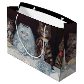 猫結婚の、結婚、花嫁、ルイ・ワイン ラージペーパーバッグ (裏面アングル)