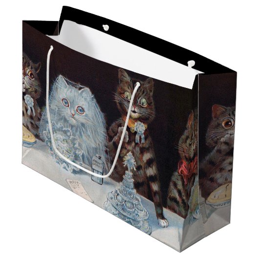 猫結婚の、結婚、花嫁、ルイ・ワイン ラージペーパーバッグ (正面アングル)