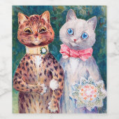 猫結婚の、結婚、花嫁、ルイ・ワイン ワインラベル (シングルラベル)