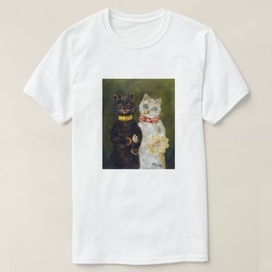 猫結婚の、結婚、花嫁、ルイ・ワイン Tシャツ (デザイン正面)