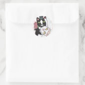 猫結婚ダンスのシール ラウンドシール (バッグ)