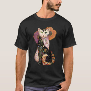 猫絵を描のイラストレーション猫アートTシャツ Tシャツ