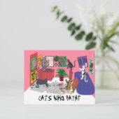 猫絵を描のユーモアのある技絵を描術 ポストカード (スタンド正面)