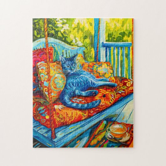 猫絵を描グルーミングのSwing ジグソーパズル (縦)
