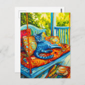 猫絵を描グルーミングのSwing ポストカード (正面/裏面)