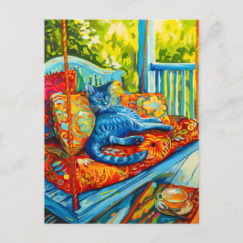 猫絵を描グルーミングのSwing ポストカード