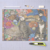 猫絵を描ティッシュペーパー 薄葉紙 (クラフト)