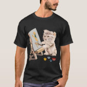 猫絵を描徴候 Tシャツ (正面)