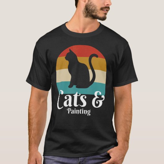 猫絵画と Tシャツ (正面)
