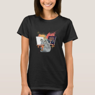 猫絵画のライオン芸術的動物 Tシャツ