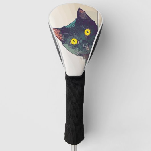 猫絵画の愛猫 ゴルフヘッドカバー (正面)