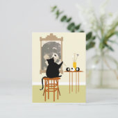 猫絵画犬 ポストカード (スタンド正面)