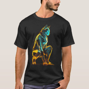 猫絵画猫モチーフ動物アート猫 Tシャツ
