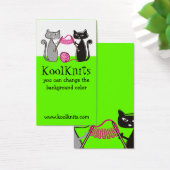 猫編み物針糸ギフトラベル名刺 (デスク)