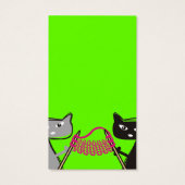 猫編み物針糸ギフトラベル名刺 (裏面)