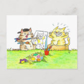 猫美術学生 ポストカード (正面)