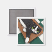 猫考えの固い磁石だ マグネット (正面/裏面)