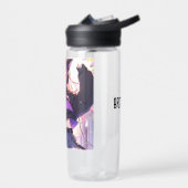 猫耳かわいらし付きヘッドフォンを身に着けたアニメ少女 ウォーターボトル (左面)