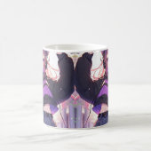 猫耳かわいらし付きヘッドフォンを身に着けたアニメ少女 コーヒーマグカップ (中央)