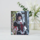 猫耳のエレガントなアニメメイド ポストカード (スタンド正面)