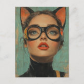 猫耳の女性 ポストカード (正面)