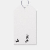 猫耳の甘い紫と黒のアニメガール ギフトタグ (裏面)