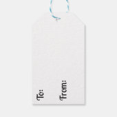 猫耳の甘い紫と黒のアニメガール ギフトタグ (裏面)